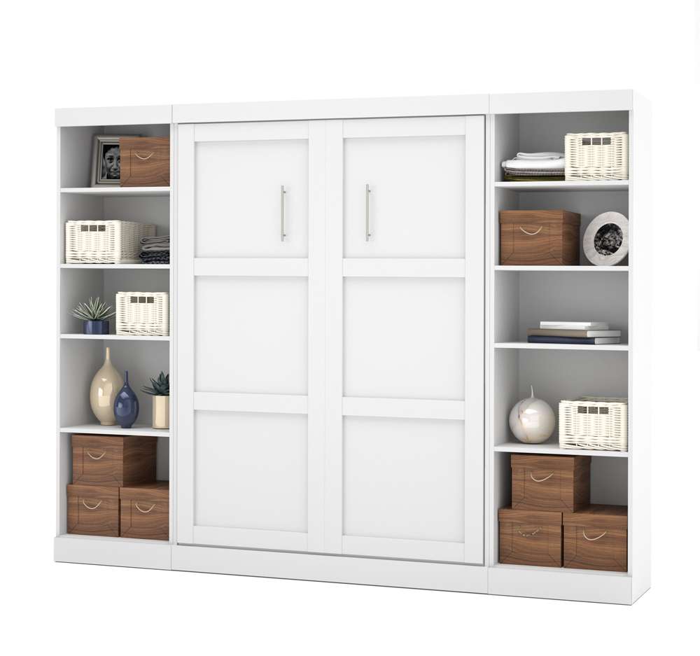Bestar - Pur Full Murphy Bed with 2 Storage Units (109W) in White - 26893-17 veiw 1