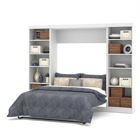 Bestar - Pur Full Murphy Bed with 2 Storage Units (109W) in White - 26893-17 veiw 2