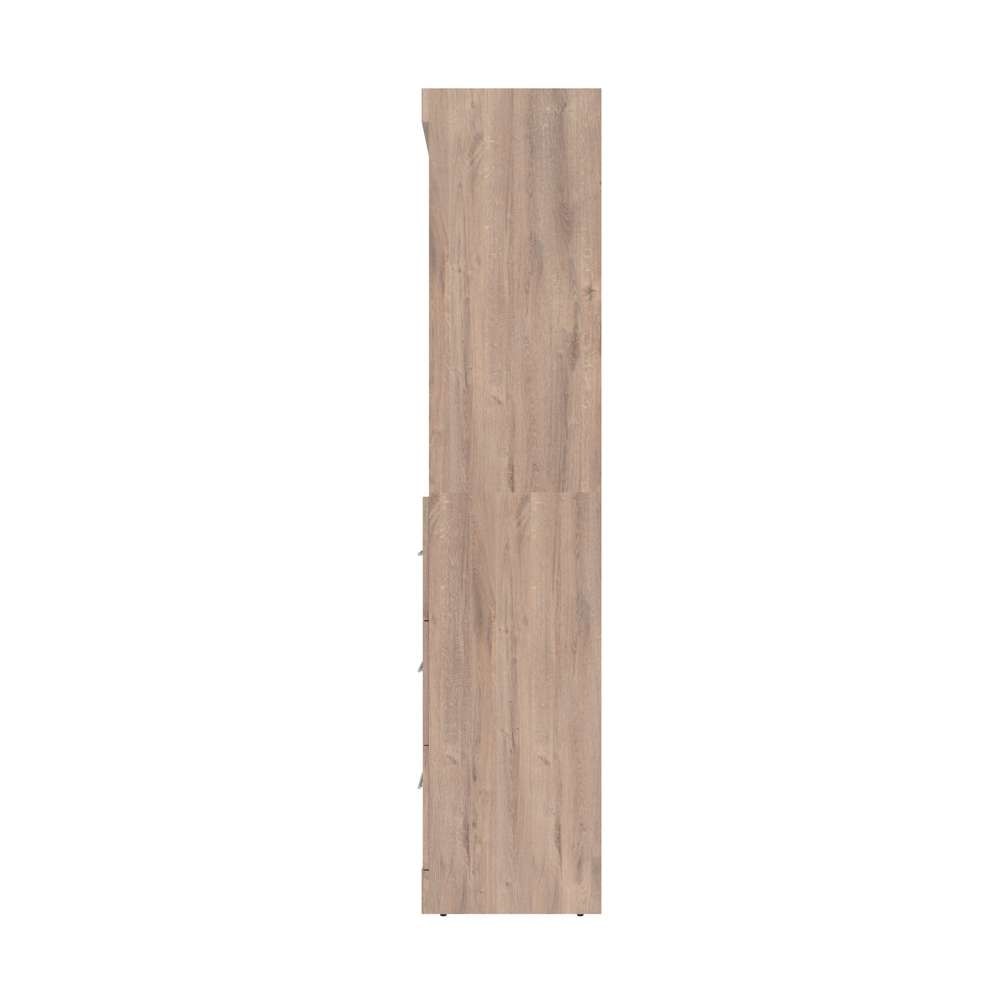 Bestar - Pur Full Murphy Bed with Shelving and Drawers (120W) in Rustic Brown - 26892-000009 veiw 4