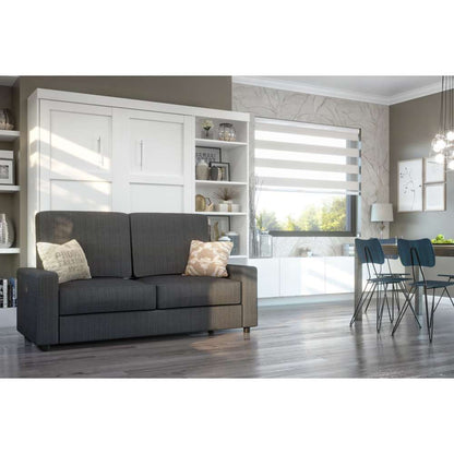 Bestar - Pur Full Murphy Bed with Sofa and Shelving Unit (90W) in White - 26798-000017 veiw 3