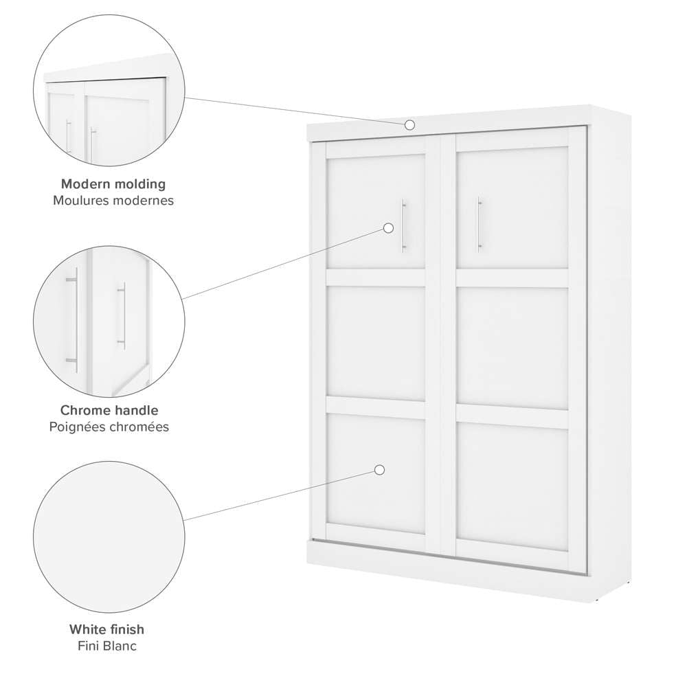 Bestar - Pur Full Murphy Bed with Sofa and Shelving Unit (90W) in White - 26798-000017 veiw 5