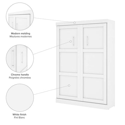 Bestar - Pur Full Murphy Bed with Sofa and Shelving Unit (90W) in White - 26798-000017 veiw 5