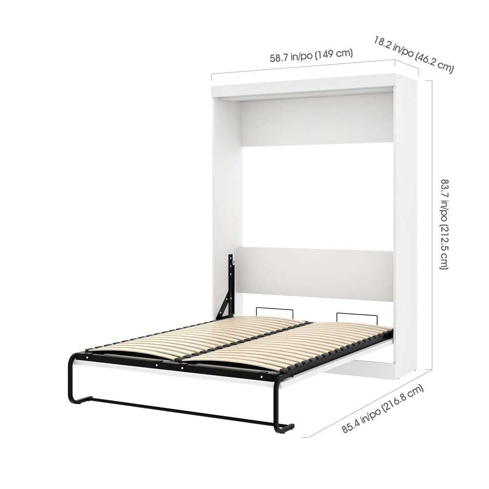 Bestar - Pur Full Murphy Bed with Sofa and Shelving Unit (90W) in White - 26798-000017 veiw 7