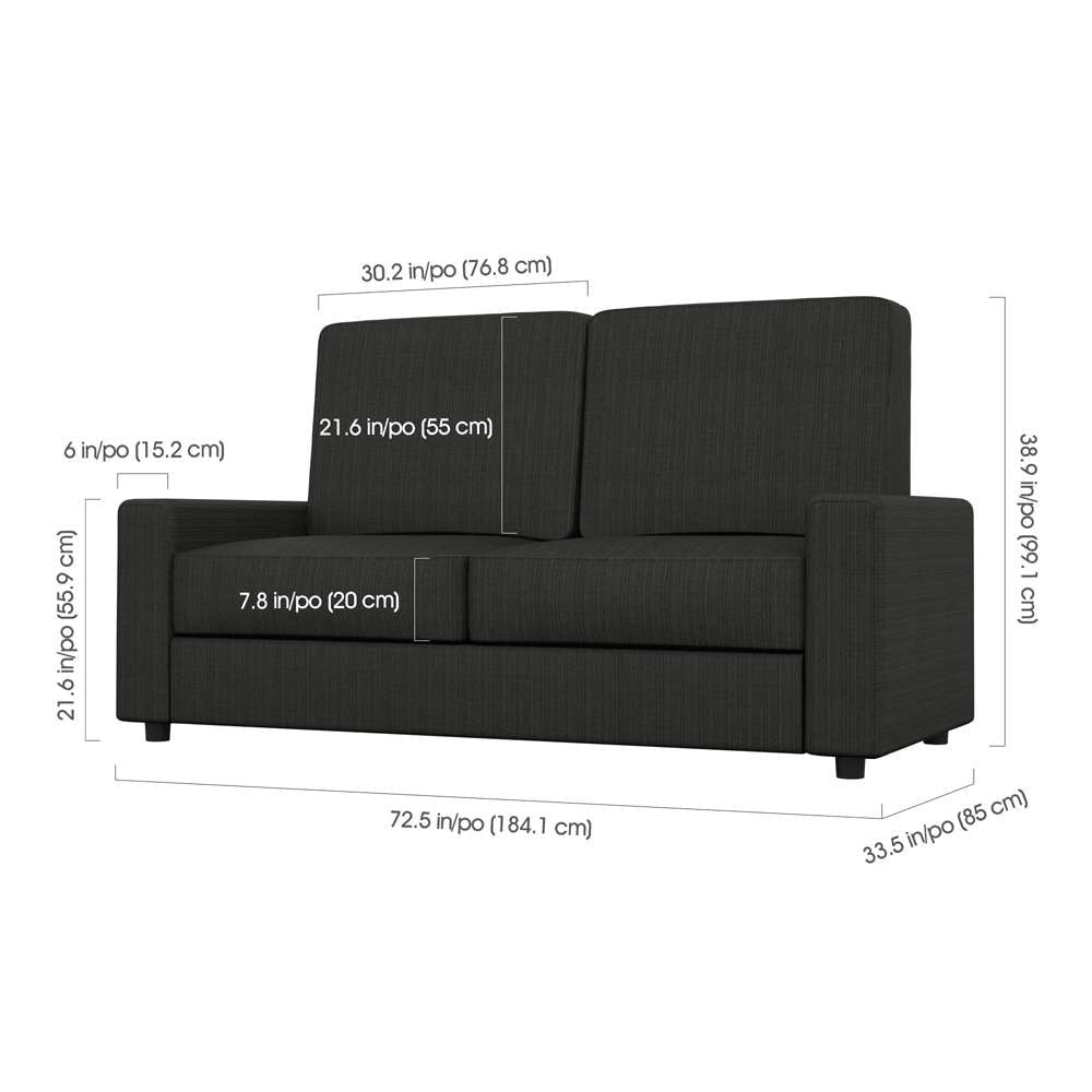 Bestar - Pur Full Murphy Bed with Sofa and Shelving Unit (90W) in White - 26798-000017 veiw 10