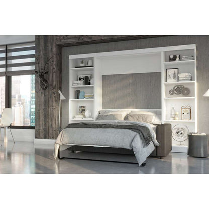 Bestar - Pur Full Murphy Bed with Sofa and Shelving Units (109W) in White - 26793-000017 veiw 4