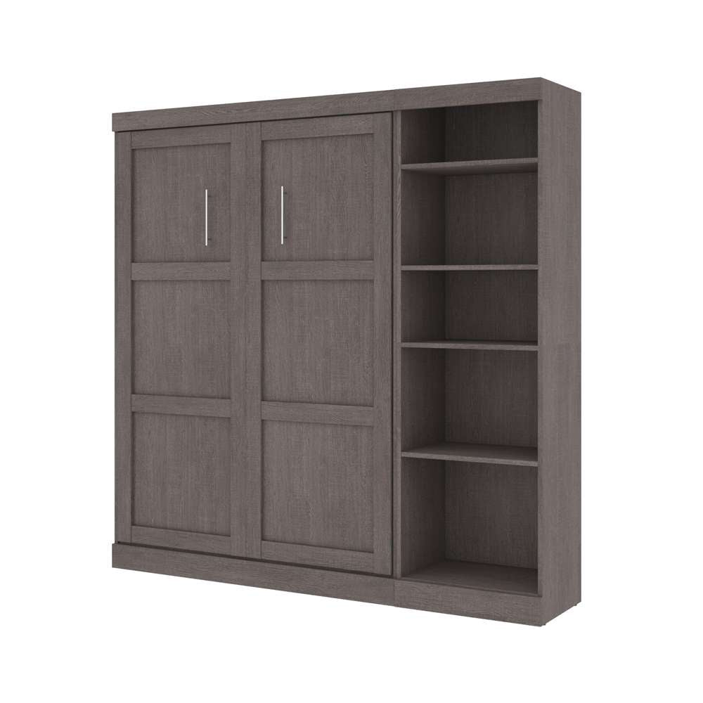 Bestar - Pur Full Murphy Bed with Storage Unit (84W) in Bark Grey - 26898-47 veiw 1