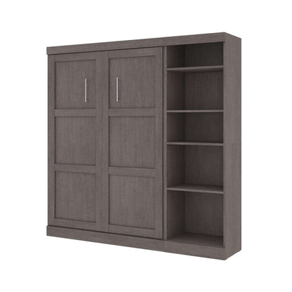 Bestar - Pur Full Murphy Bed with Storage Unit (84W) in Bark Grey - 26898-47 veiw 1