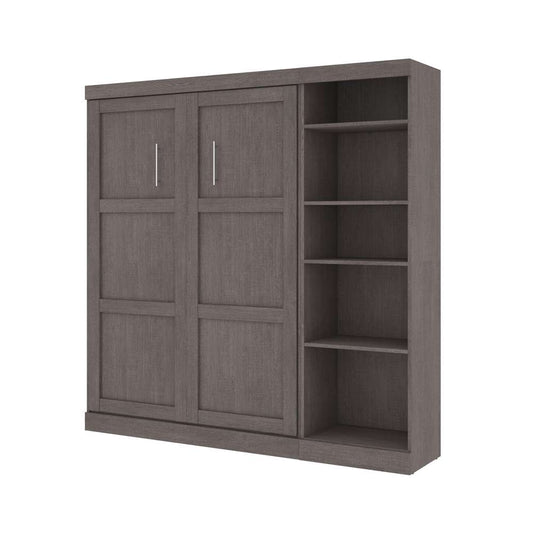 Bestar - Pur Full Murphy Bed with Storage Unit (84W) in Bark Grey - 26898-47 veiw 1