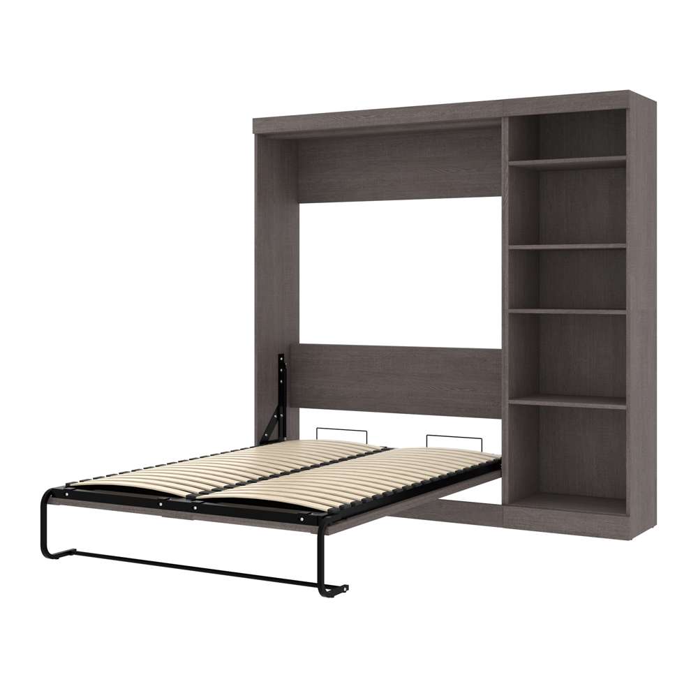 Bestar - Pur Full Murphy Bed with Storage Unit (84W) in Bark Grey - 26898-47 veiw 2
