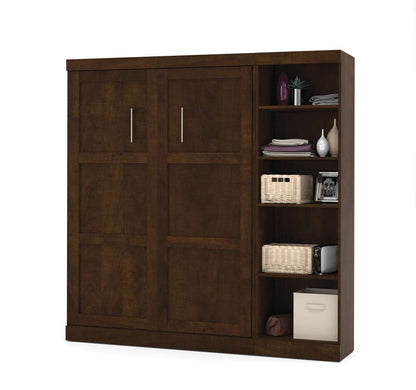 Bestar - Pur Full Murphy Bed with Storage Unit (84W) in Chocolate - 26898-69 veiw 1