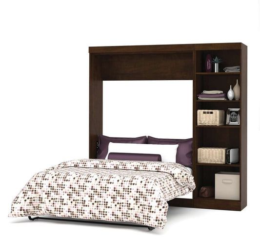 Bestar - Pur Full Murphy Bed with Storage Unit (84W) in Chocolate - 26898-69 veiw 2
