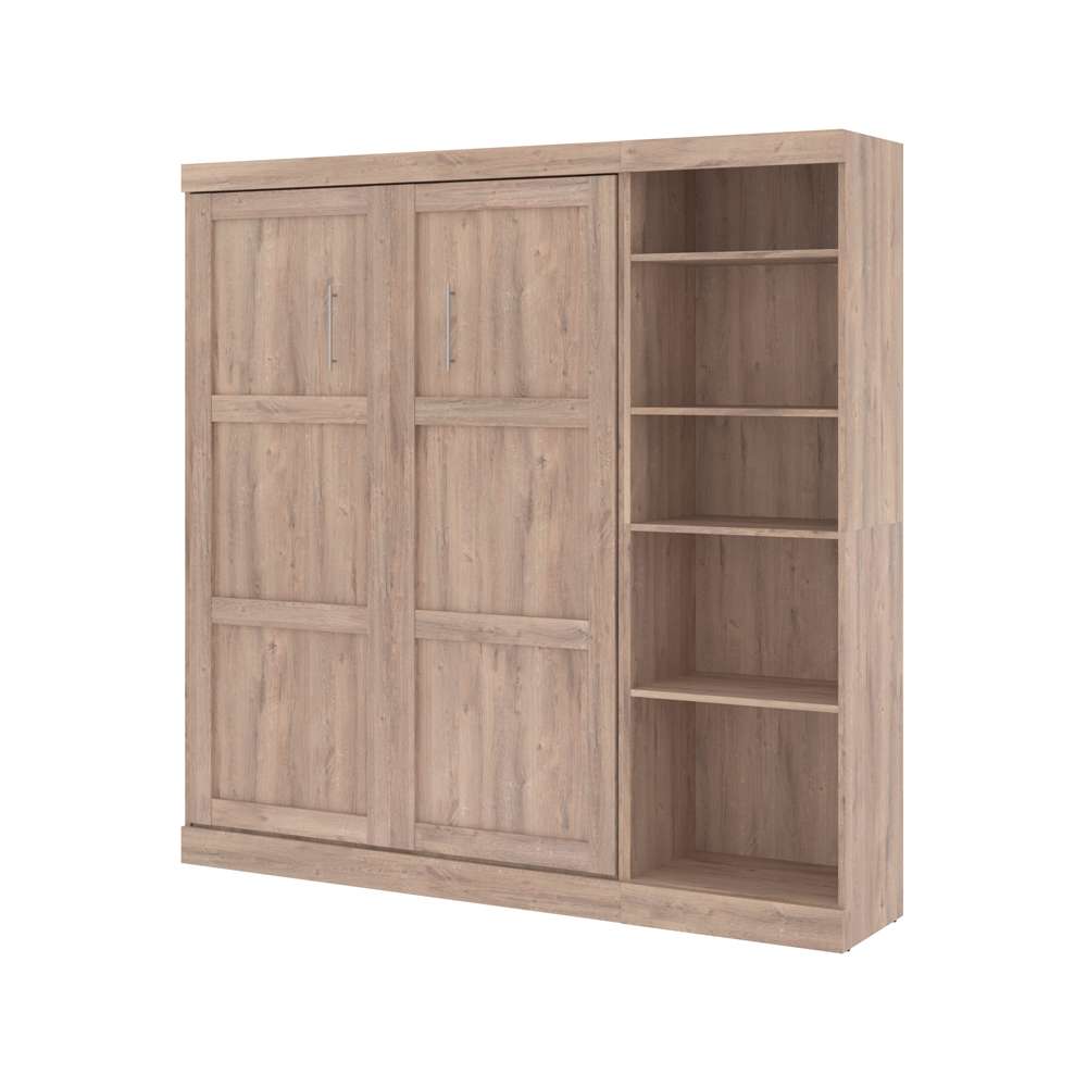 Bestar - Pur Full Murphy Bed with Storage Unit (84W) in Rustic Brown - 26898-000009 veiw 1