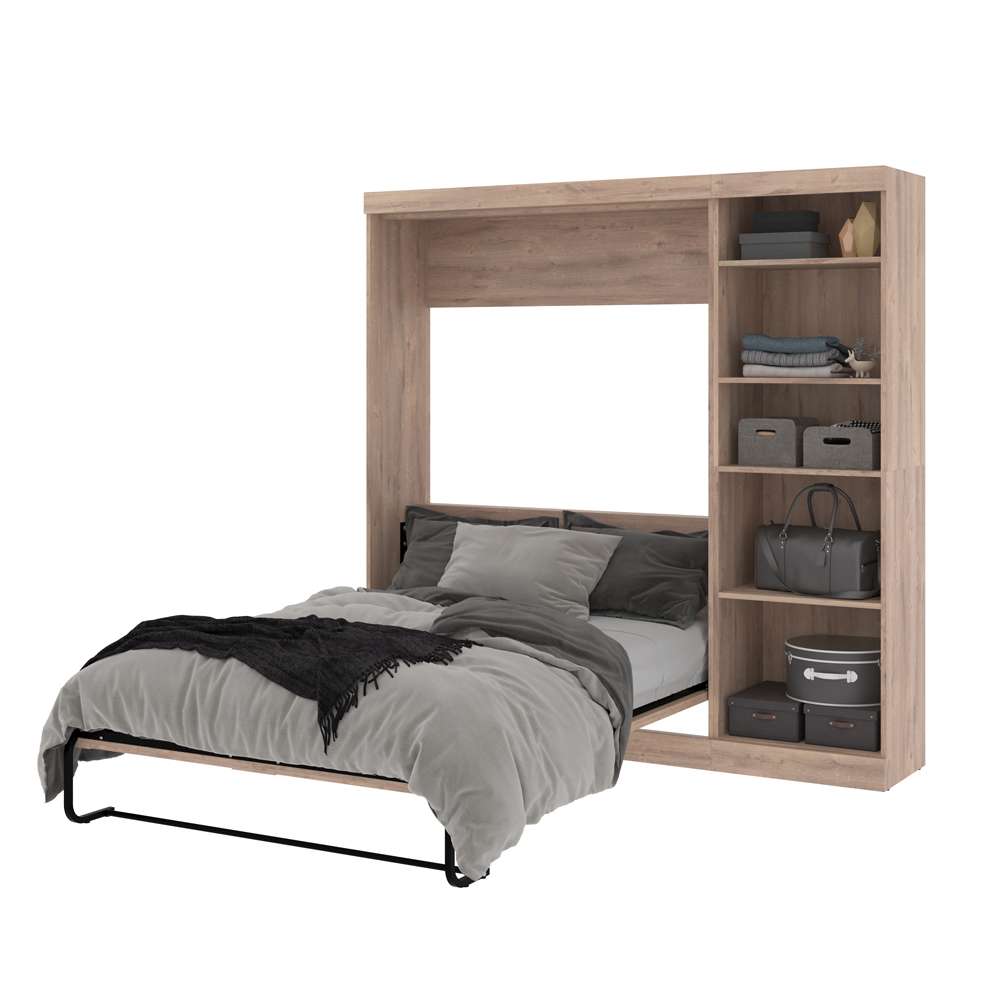 Bestar - Pur Full Murphy Bed with Storage Unit (84W) in Rustic Brown - 26898-000009 veiw 8