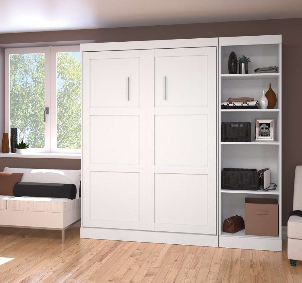 Bestar - Pur Full Murphy Bed with Storage Unit (84W) in White - 26898-17 veiw 4