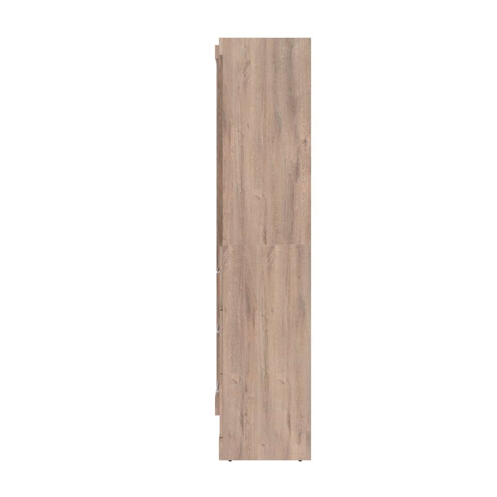 Bestar - Pur Queen Murphy Bed and 2 Shelving Units with Drawers (136W) in Rustic Brown - 26886-000009 veiw 4