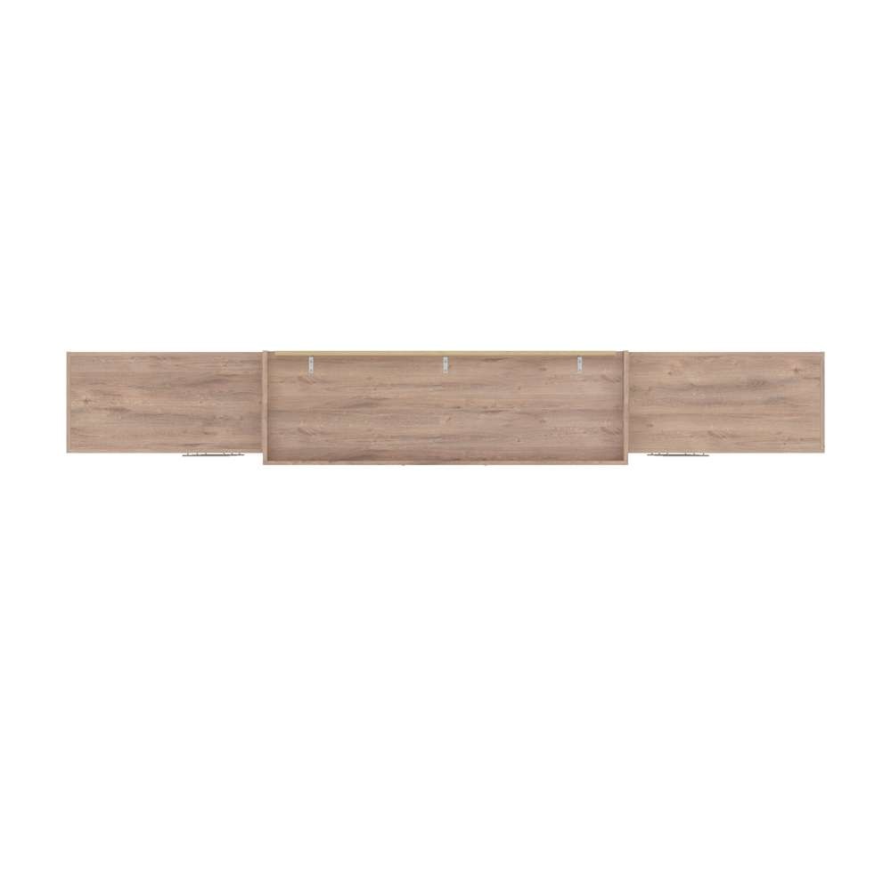 Bestar - Pur Queen Murphy Bed and 2 Shelving Units with Drawers (136W) in Rustic Brown - 26886-000009 veiw 6