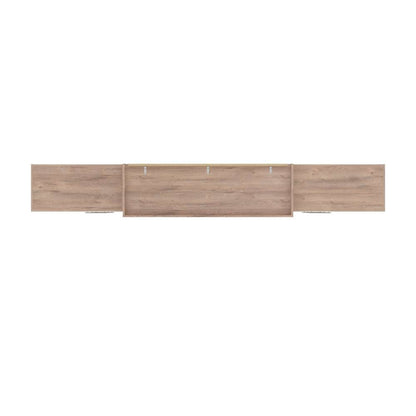Bestar - Pur Queen Murphy Bed and 2 Shelving Units with Drawers (136W) in Rustic Brown - 26886-000009 veiw 6