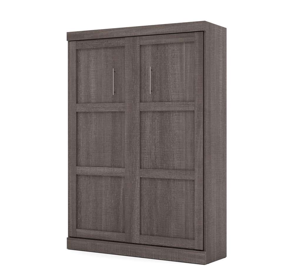 Bestar - Pur Queen Murphy Bed and 2 Storage Units (115W) in Bark Grey - 26883-47 veiw 1