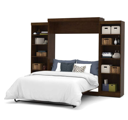 Bestar - Pur Queen Murphy Bed and 2 Storage Units (115W) in Chocolate - 26883-69 veiw 2