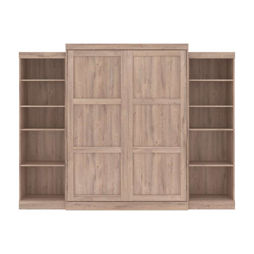 Bestar - Pur Queen Murphy Bed and 2 Storage Units (115W) in Rustic Brown - 26883-000009 veiw 3