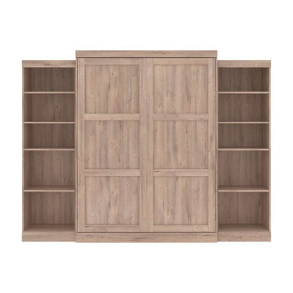Bestar - Pur Queen Murphy Bed and 2 Storage Units (115W) in Rustic Brown - 26883-000009 veiw 3