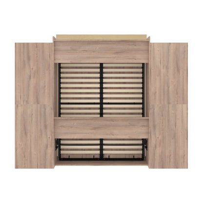 Bestar - Pur Queen Murphy Bed and 2 Storage Units (115W) in Rustic Brown - 26883-000009 veiw 5