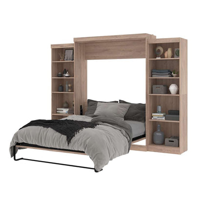 Bestar - Pur Queen Murphy Bed and 2 Storage Units (115W) in Rustic Brown - 26883-000009 veiw 8