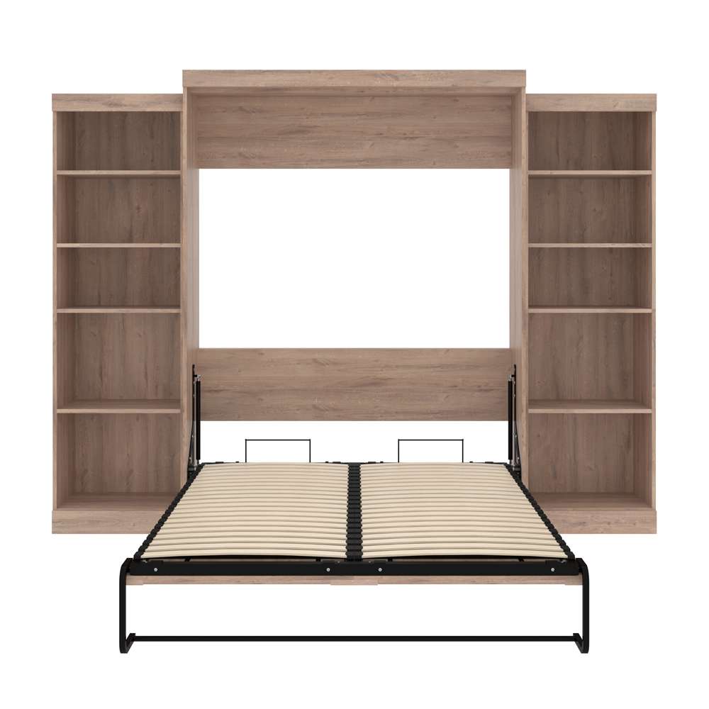 Bestar - Pur Queen Murphy Bed and 2 Storage Units (115W) in Rustic Brown - 26883-000009 veiw 9