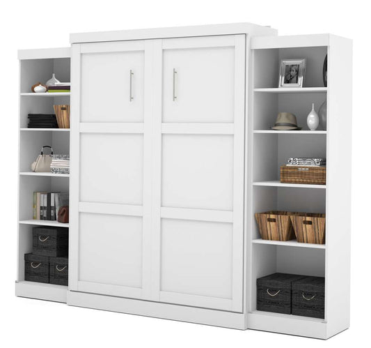 Bestar - Pur Queen Murphy Bed and 2 Storage Units (115W) in White - 26883-17 veiw 1