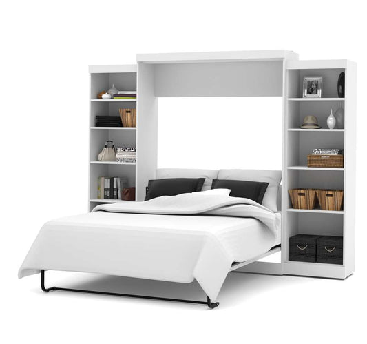 Bestar - Pur Queen Murphy Bed and 2 Storage Units (115W) in White - 26883-17 veiw 2