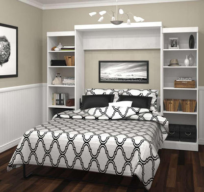 Bestar - Pur Queen Murphy Bed and 2 Storage Units (115W) in White - 26883-17 veiw 3