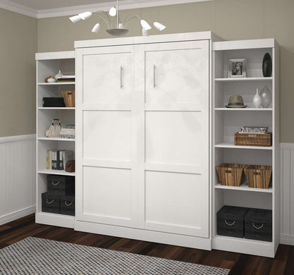 Bestar - Pur Queen Murphy Bed and 2 Storage Units (115W) in White - 26883-17 veiw 4