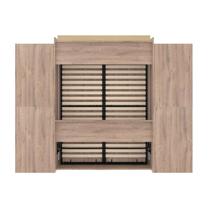 Bestar - Pur Queen Murphy Bed and 2 Storage Units with Drawers (115W) in Rustic Brown - 26884-000009 veiw 5