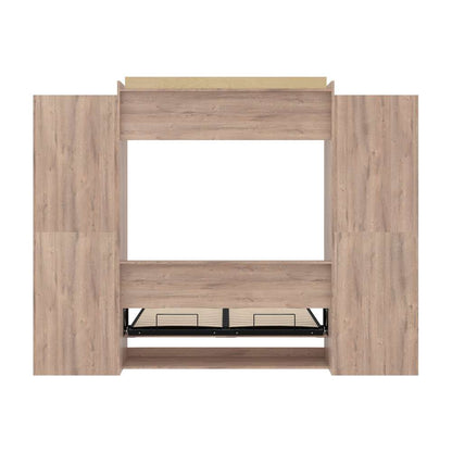 Bestar - Pur Queen Murphy Bed and 2 Storage Units with Drawers (115W) in Rustic Brown - 26884-000009 veiw 11