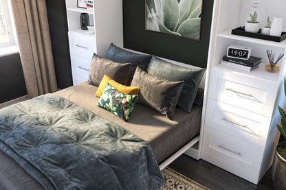 Bestar - Pur Queen Murphy Bed and 2 Storage Units with Drawers (115W) in White - 26884-17 veiw 6