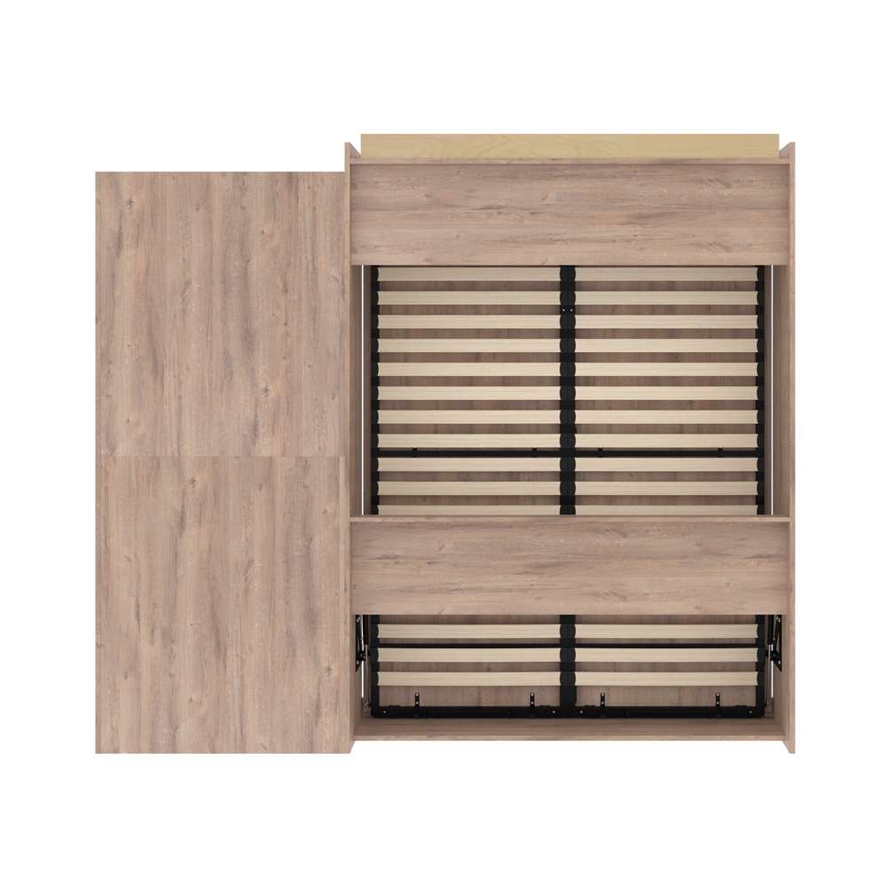 Bestar - Pur Queen Murphy Bed and Storage Unit with Drawers (101W) in Rustic Brown - 26881-000009 veiw 5