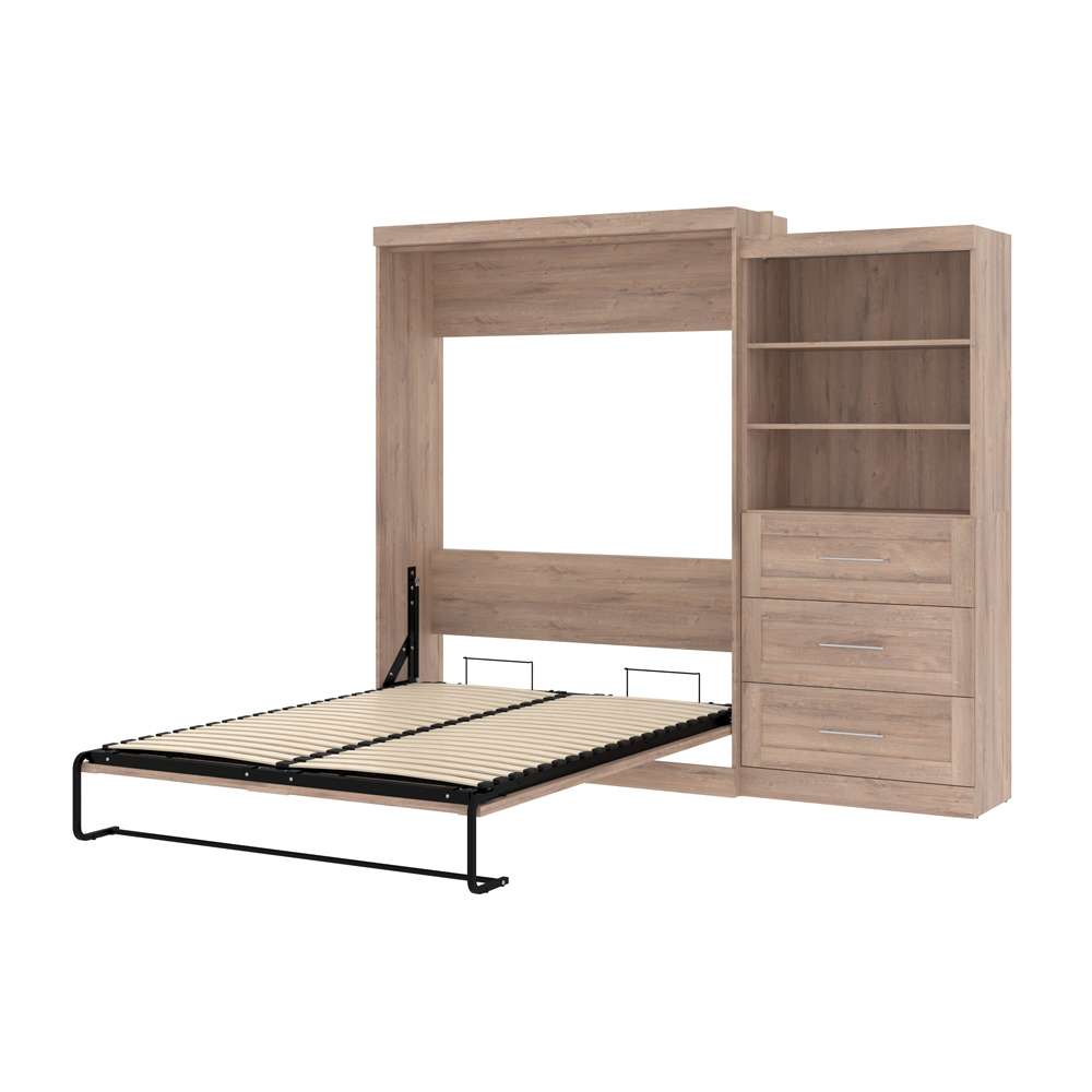 Bestar - Pur Queen Murphy Bed and Storage Unit with Drawers (101W) in Rustic Brown - 26881-000009 veiw 7