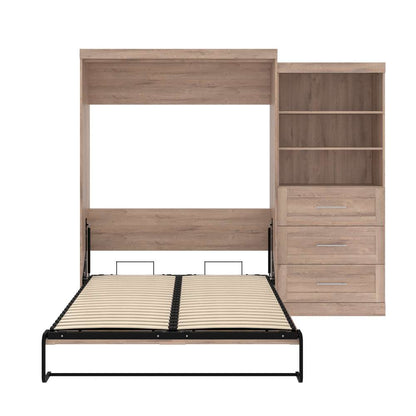 Bestar - Pur Queen Murphy Bed and Storage Unit with Drawers (101W) in Rustic Brown - 26881-000009 veiw 9