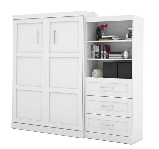 Bestar - Pur Queen Murphy Bed and Storage Unit with Drawers (101W) in White - 26881-17 veiw 1