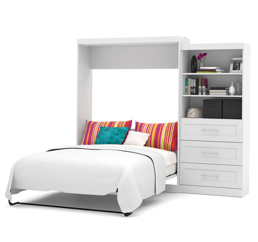 Bestar - Pur Queen Murphy Bed and Storage Unit with Drawers (101W) in White - 26881-17 veiw 2