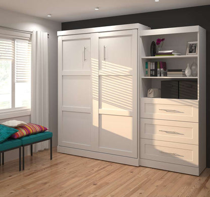 Bestar - Pur Queen Murphy Bed and Storage Unit with Drawers (101W) in White - 26881-17 veiw 4
