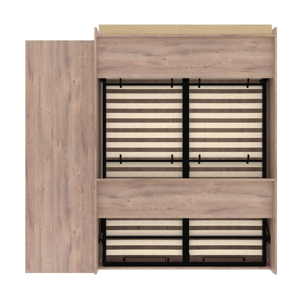 Bestar - Pur Queen Murphy Bed and Storage Unit with Drawers (90W) in Rustic Brown - 26869-000009 veiw 5