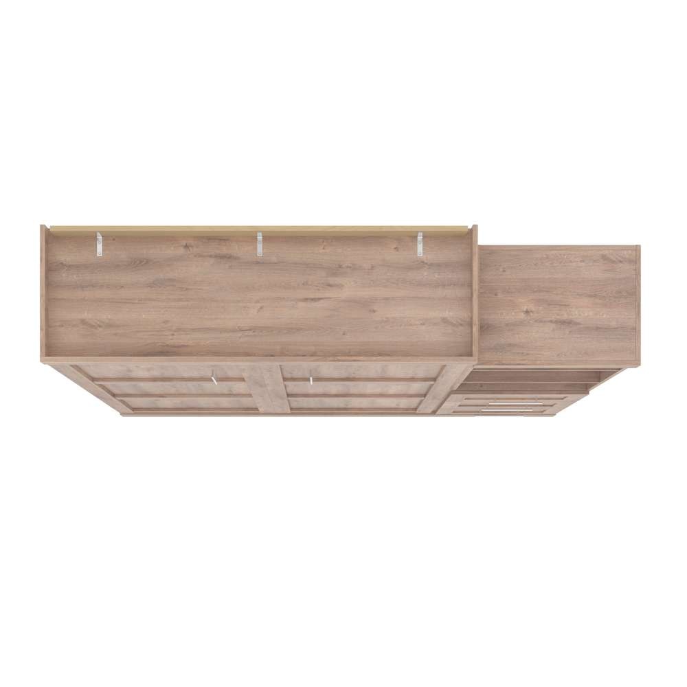 Bestar - Pur Queen Murphy Bed and Storage Unit with Drawers (90W) in Rustic Brown - 26869-000009 veiw 6