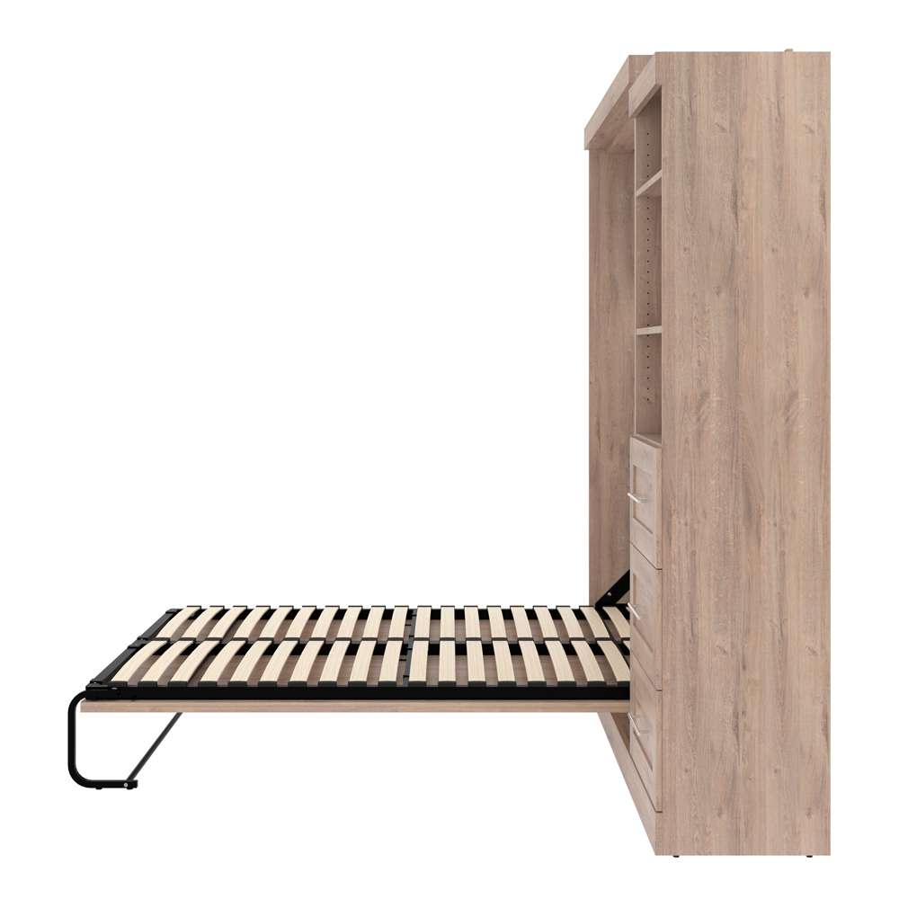Bestar - Pur Queen Murphy Bed and Storage Unit with Drawers (90W) in Rustic Brown - 26869-000009 veiw 10