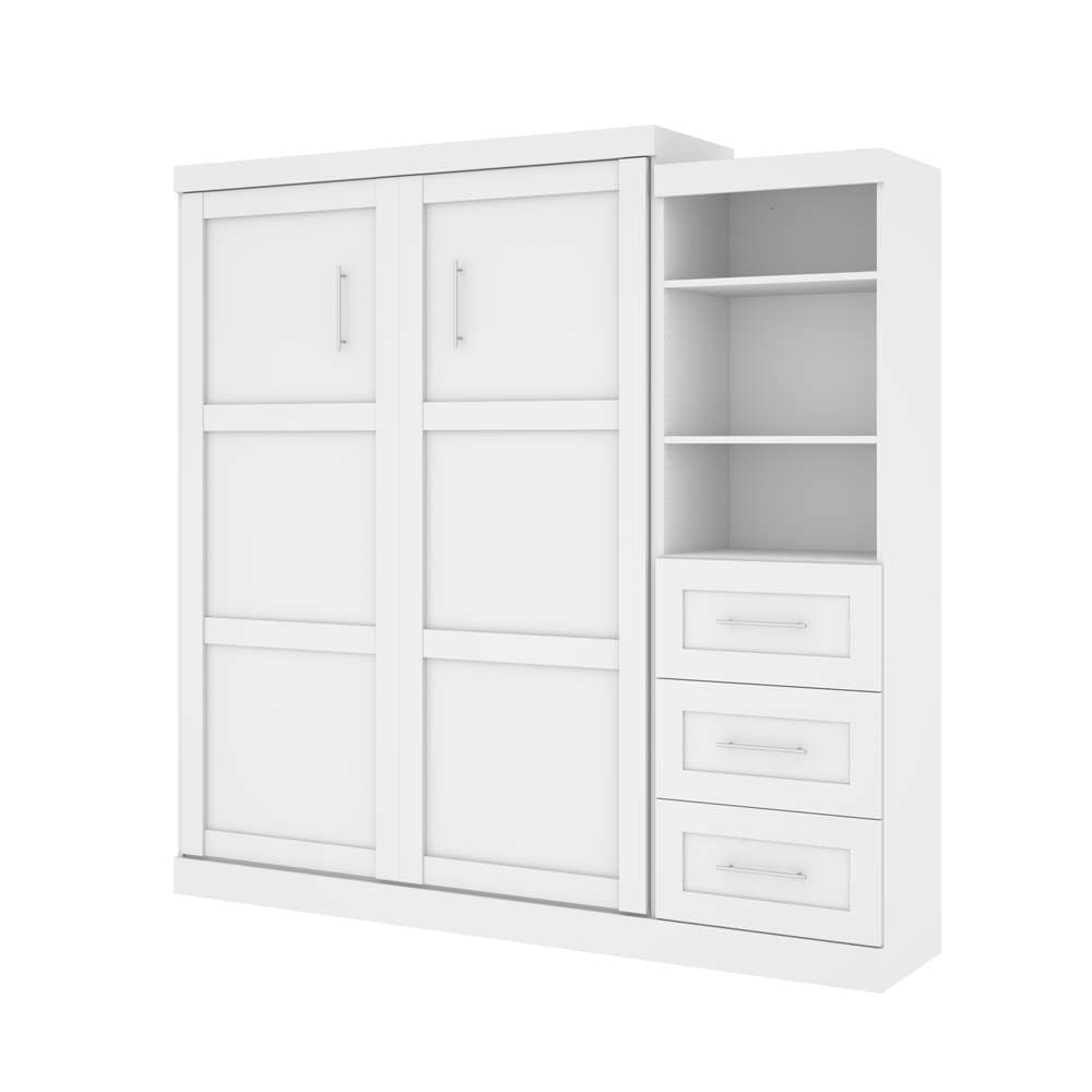 Bestar - Pur Queen Murphy Bed and Storage Unit with Drawers (90W) in White - 26869-17 veiw 1