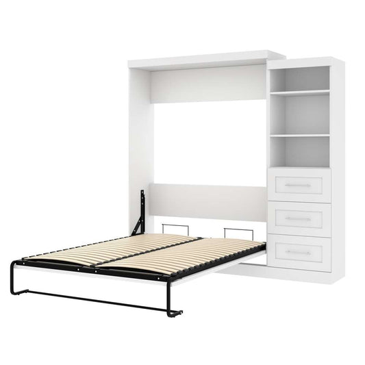 Bestar - Pur Queen Murphy Bed and Storage Unit with Drawers (90W) in White - 26869-17 veiw 2