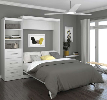 Bestar - Pur Queen Murphy Bed and Storage Unit with Drawers (90W) in White - 26869-17 veiw 3