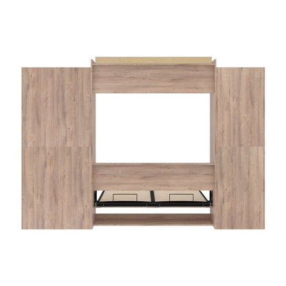 Bestar - Pur Queen Murphy Bed with Shelving and Drawers (126W) in Rustic Brown - 26882-000009 veiw 11