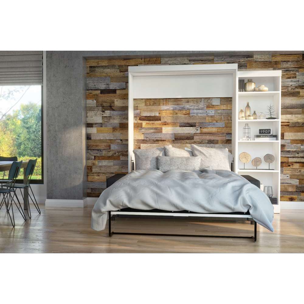 Bestar - Pur Queen Murphy Bed with Sofa and Shelving Unit (96W) in White - 26788-000017 veiw 4