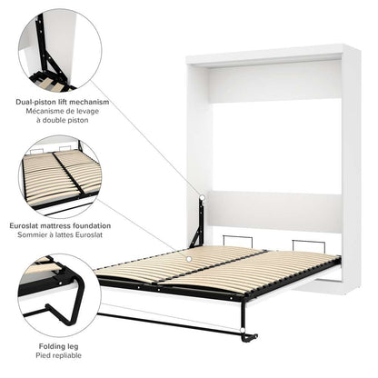 Bestar - Pur Queen Murphy Bed with Sofa and Shelving Unit (96W) in White - 26788-000017 veiw 6